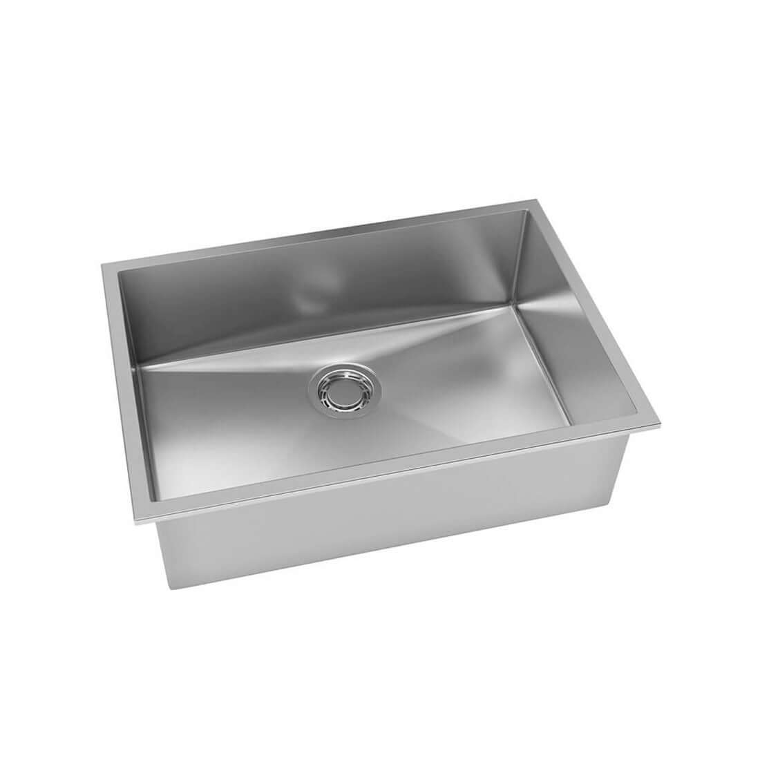 Cuba de embutir Inox Escovado 60cm Debacco Quadratino, com acabamento em aço inox e design slim.